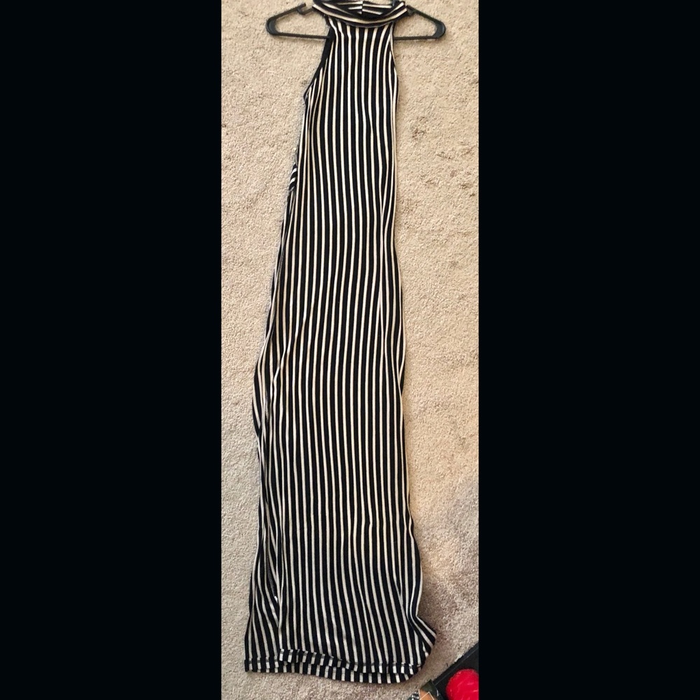 Striped racer back dress